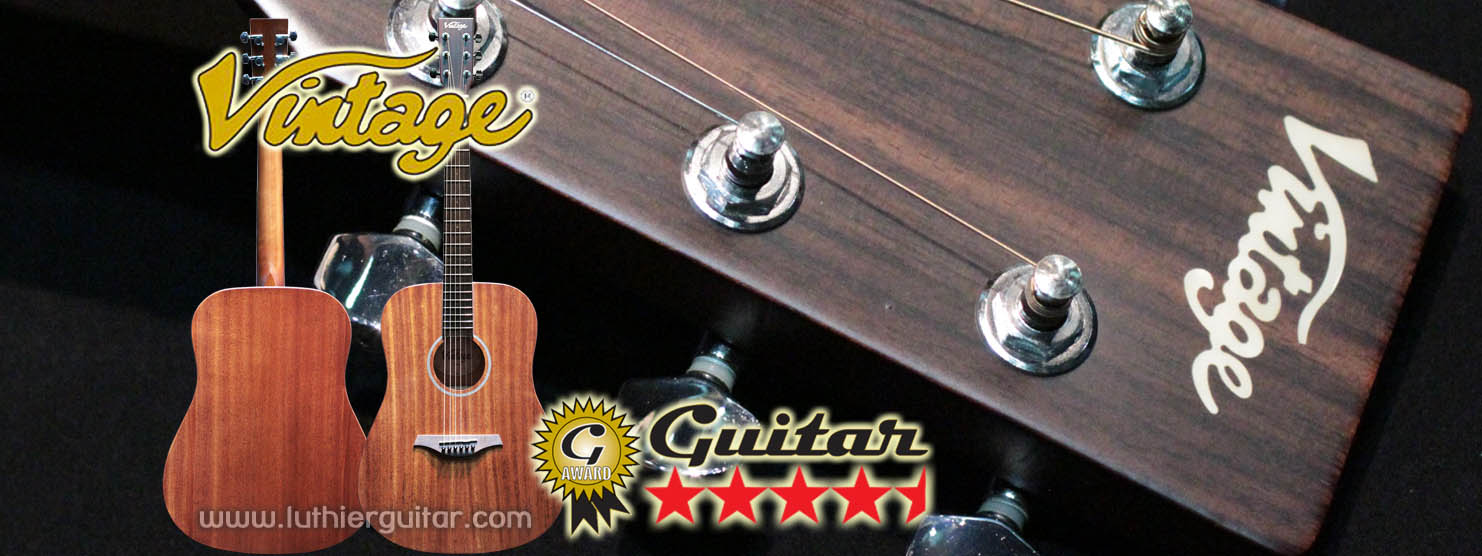 Luthier Guitar Vintage British Guitars V400 Series Vintage Dreadnought Mahogany top Satin Natural